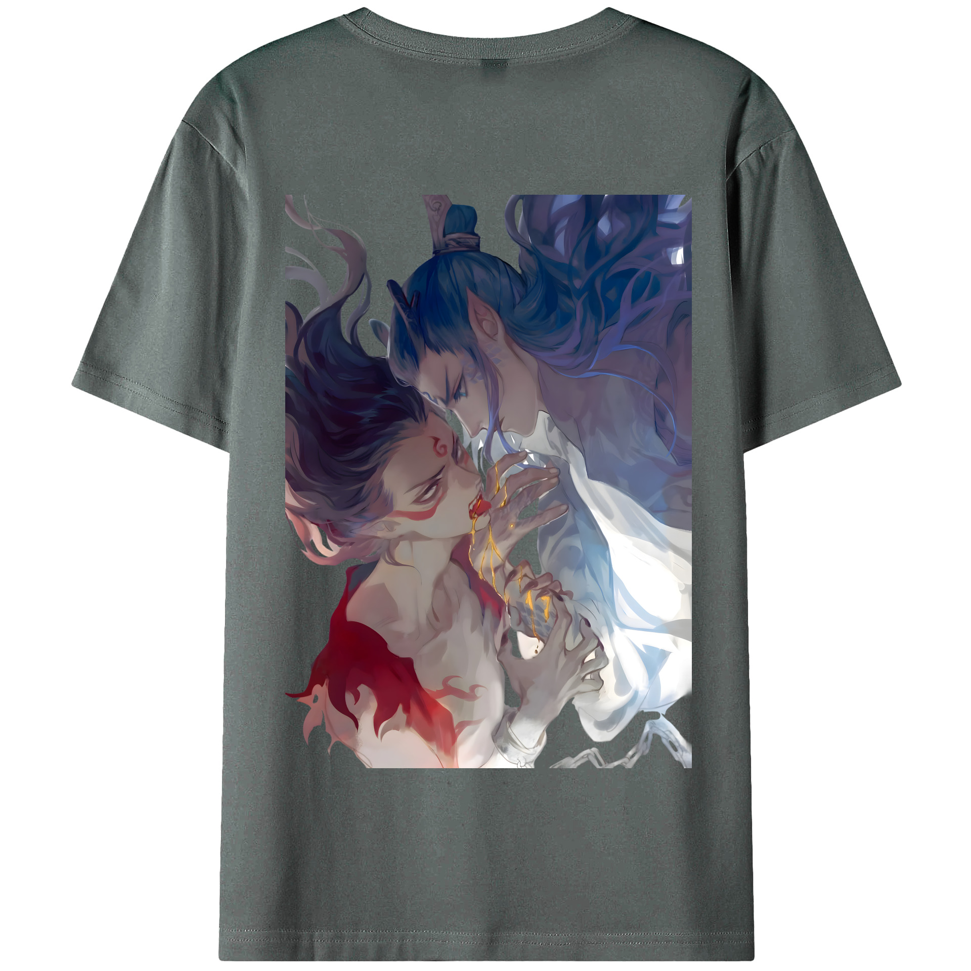 （画像用） Ne Zha 2 ナタ 魔童の大暴れ 綿100％半袖Tシャツ（背面プリント）